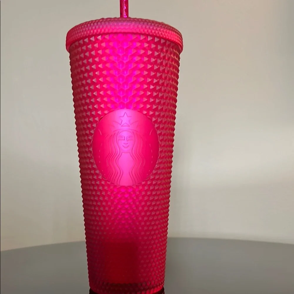 Starbucks 2023 Ruby Pink Studded Soft Touch Limited Edition Venti Cold Tumbler